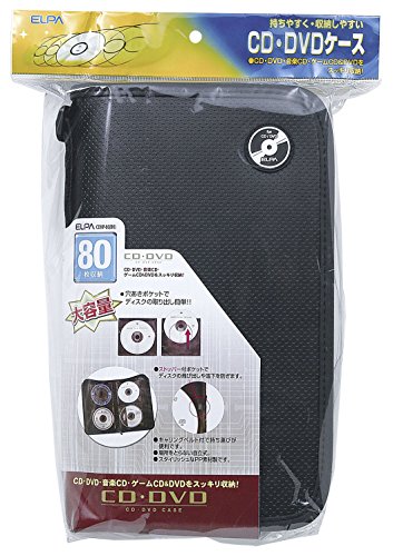 Amazon.co.jp: ELPA エルパ CD/DVDケース CDKP-80(BK) : パソコン